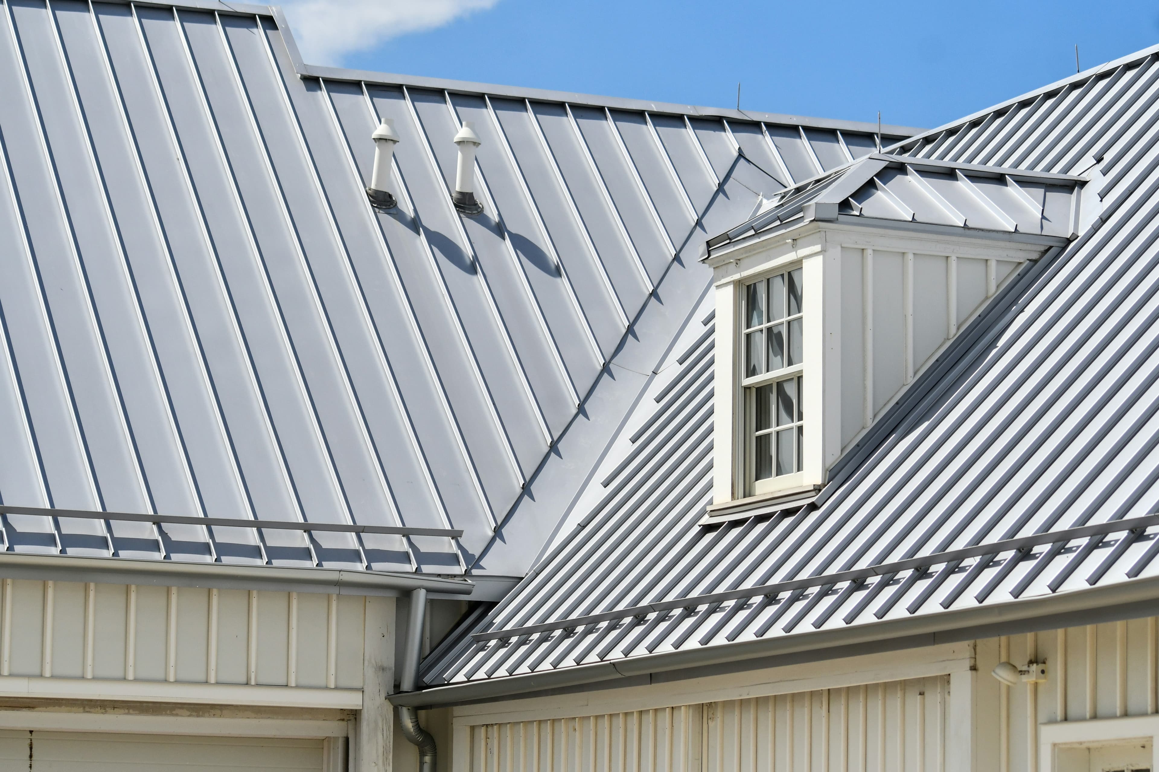 Standing seam metal roof with architectural roof lines